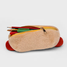 Load image into Gallery viewer, Plush hot dog shaped pencil case
