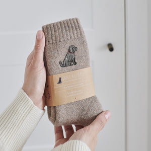 Dog walker socks - cockapoo/labradoodle (chocolate)