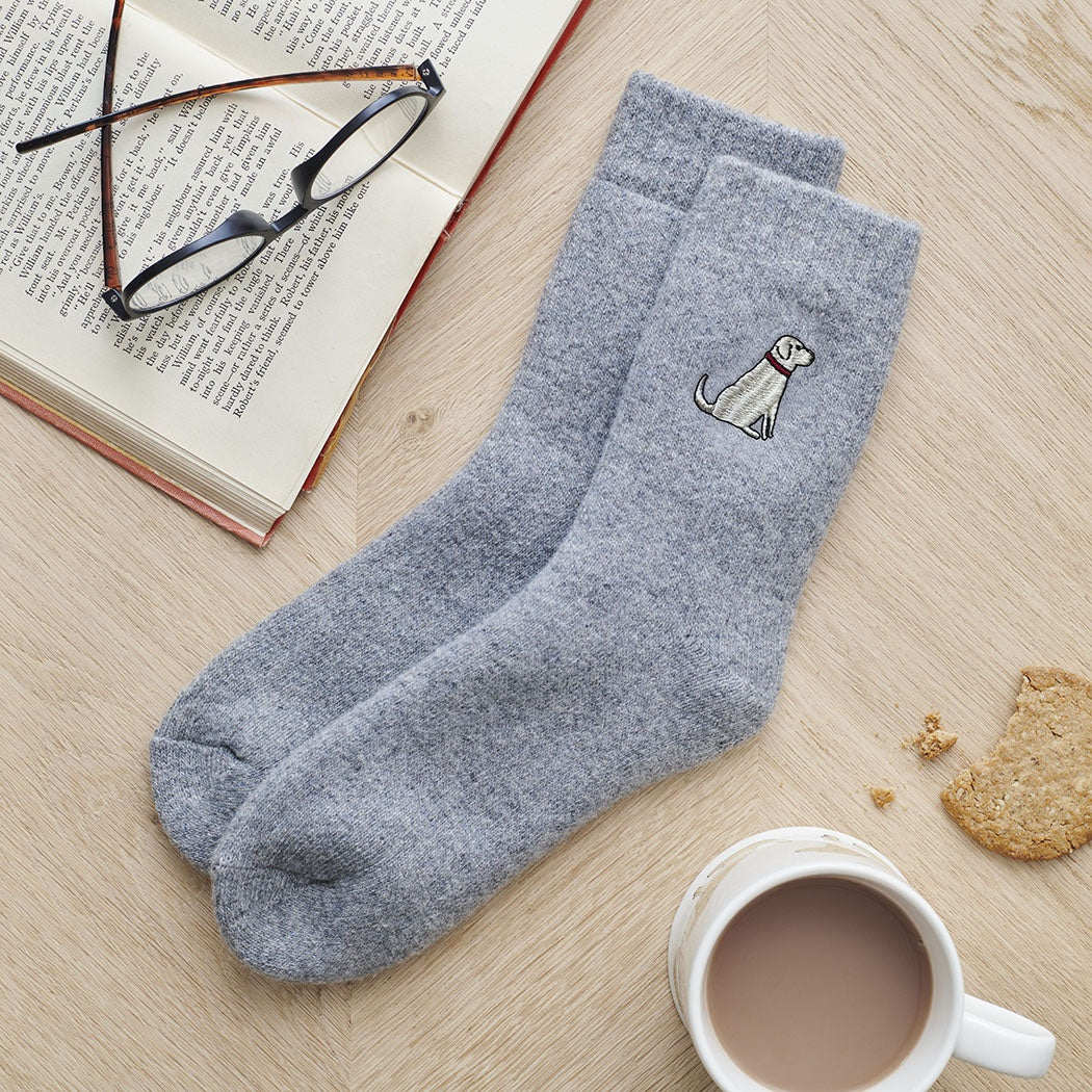 Dog walker socks - yellow labrador