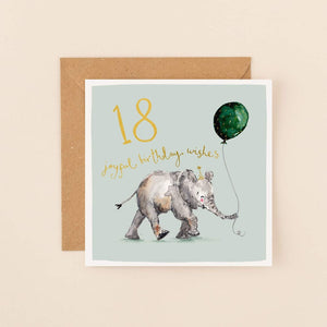 Elephant 18th birthday card