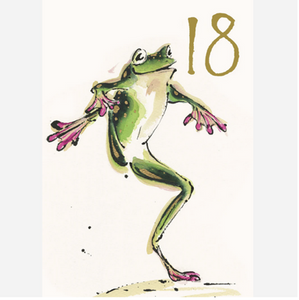 Age 18 dancing frog card