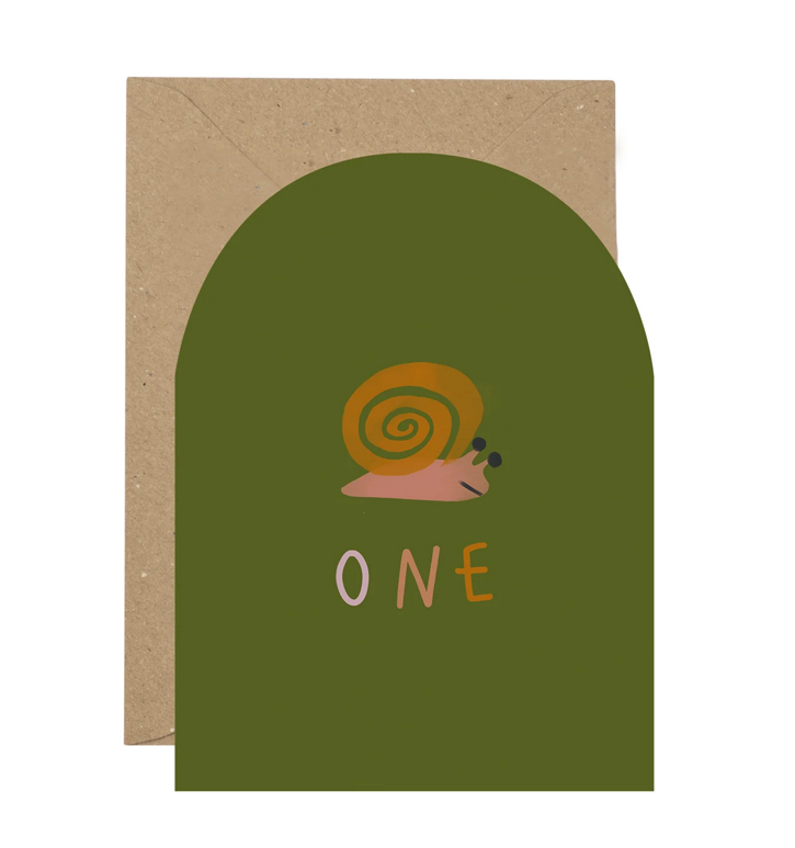 1st birthday snail card