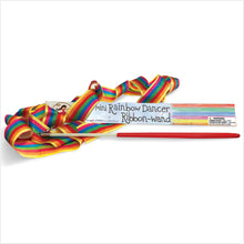 Load image into Gallery viewer, Mini rainbow dancer ribbon wand
