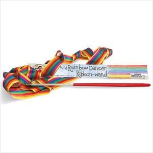 Mini rainbow dancer ribbon wand