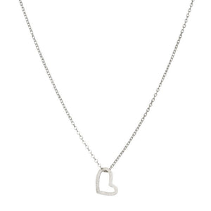 Cupid heart necklace - silver