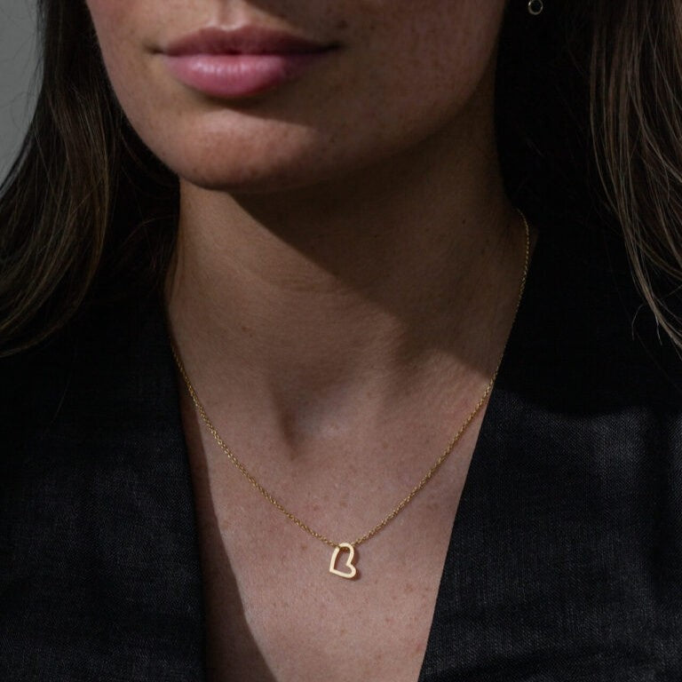 Cupid heart necklace - gold