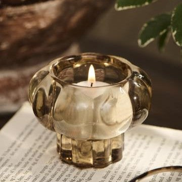Fleur candle holder - brown