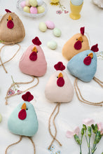 Load image into Gallery viewer, Hanging dec - Easter hens with long legs
