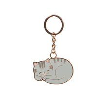 Load image into Gallery viewer, Grey cat keyring
