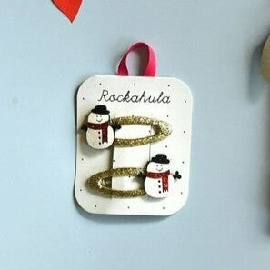 Snowman glitter clips