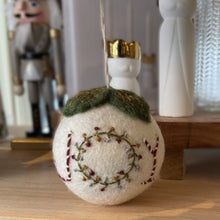 Load image into Gallery viewer, Christmas dec - white bauble - Joy
