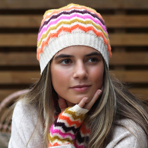 Chevron wrist warmer gloves