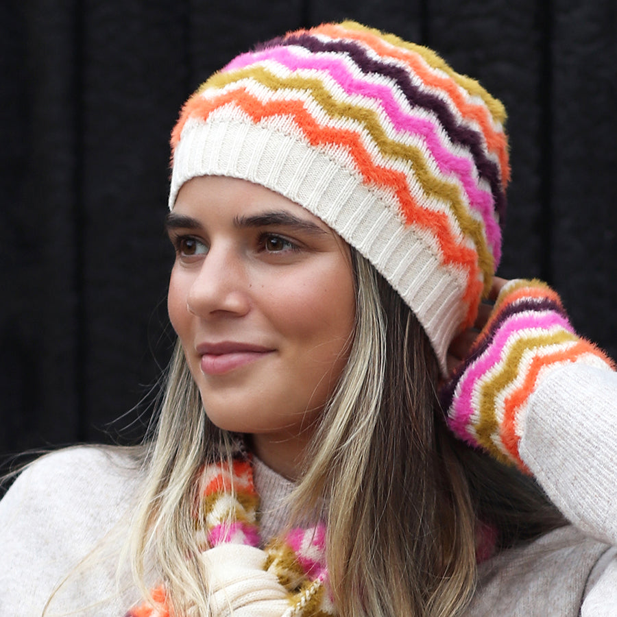 Chevron beanie hat