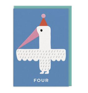 4 tropical bird birthday card