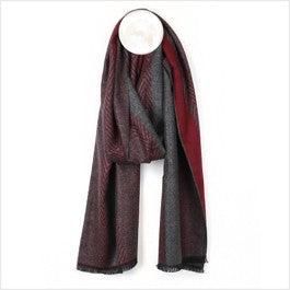 Chevron striped scarf - burgundy
