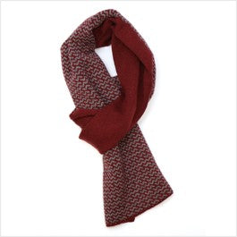 Pull through scarf - burgundy/grey