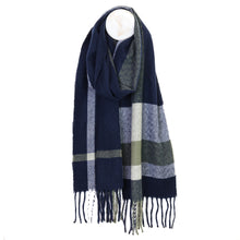 Load image into Gallery viewer, Ralph check scarf - khaki &amp; navy
