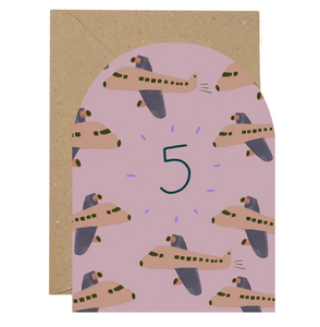 5th birthday planes card