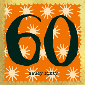 'Saucy sixty' birthday card