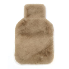 Load image into Gallery viewer, Faux fur hot water bottle - soft taupe
