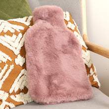 Load image into Gallery viewer, Faux fur hot water bottle - soft taupe
