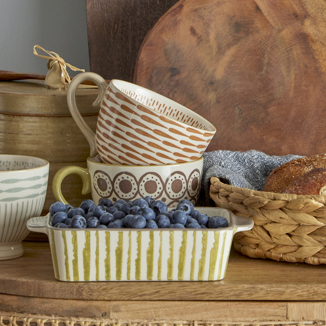 Maple serving dish - green