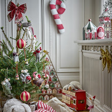Load image into Gallery viewer, Xmas decs - striped bauble - red
