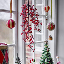Load image into Gallery viewer, Xmas decs - striped bauble - red
