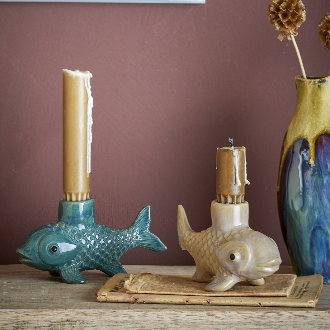 Burne candle holder - green