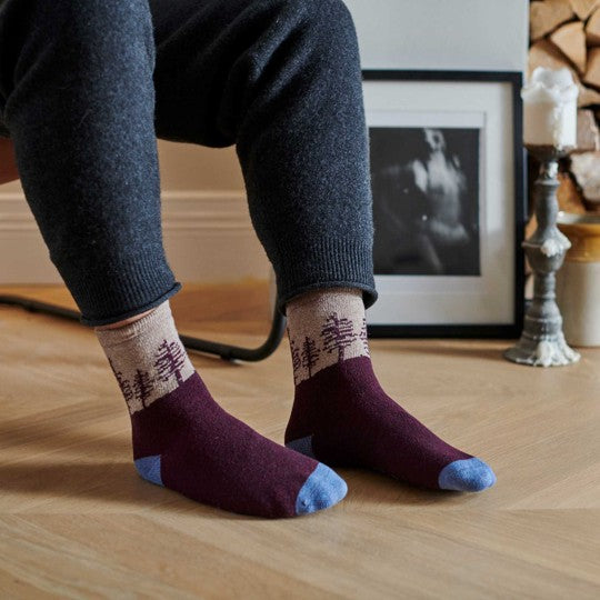 Lambswool socks - forest - aniseed