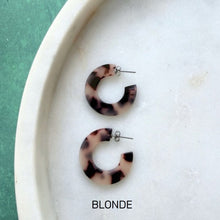 Load image into Gallery viewer, Acrylic hoop earrings - various colours
