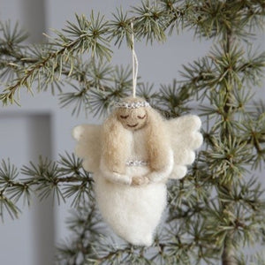 Christmas dec - angel with silver Gloria