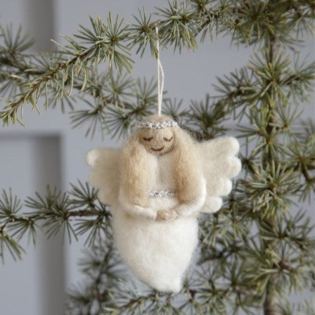 Christmas dec - angel with silver Gloria