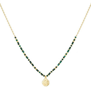 Arlene malachite gold necklace