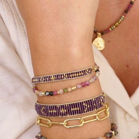 Aslan gold mulberry beaded friendship bracelet