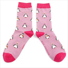 Load image into Gallery viewer, Baby penguins socks - mauve
