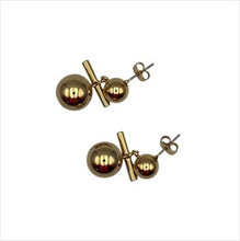 Load image into Gallery viewer, Ball &amp; bar drop earrings
