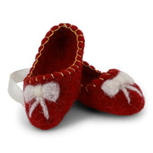 Load image into Gallery viewer, Christmas dec - ballerina shoes w/bow - red
