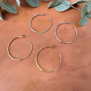 Bamboo hoops earrings
