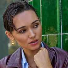 Load image into Gallery viewer, Beaded two tier hoops - gold
