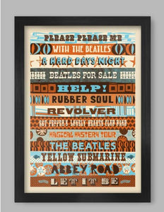 Beatles albums framed print