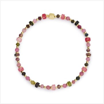 Beryl gold & tourmaline gemstone bracelet
