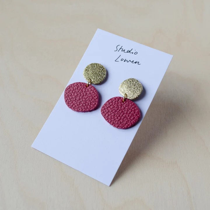 Leather Bili pop earrings - various colours