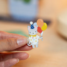 Load image into Gallery viewer, Birthday cat pin
