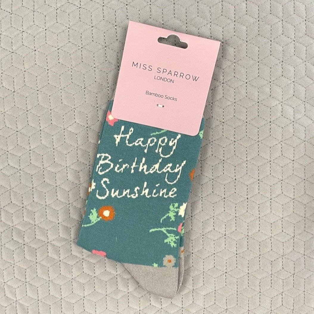 Birthday sunshine socks - teal