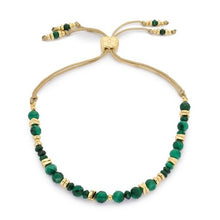 Load image into Gallery viewer, Bliss gold &amp; malachite gemstone bead bracelet SS
