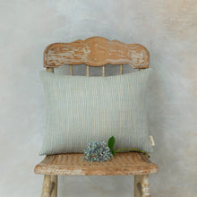 Load image into Gallery viewer, Blue stripe rectangle linen cushion
