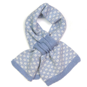 Scandi flower knit pull-through scarf - available in various colours