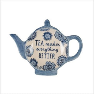 Blue floral tea lover teabag tidy
