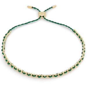 Braid forest green gold bracelet